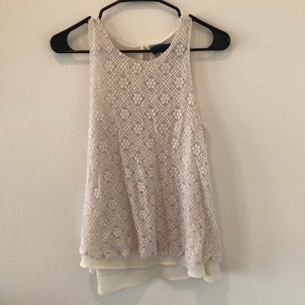 White embroidered tank top